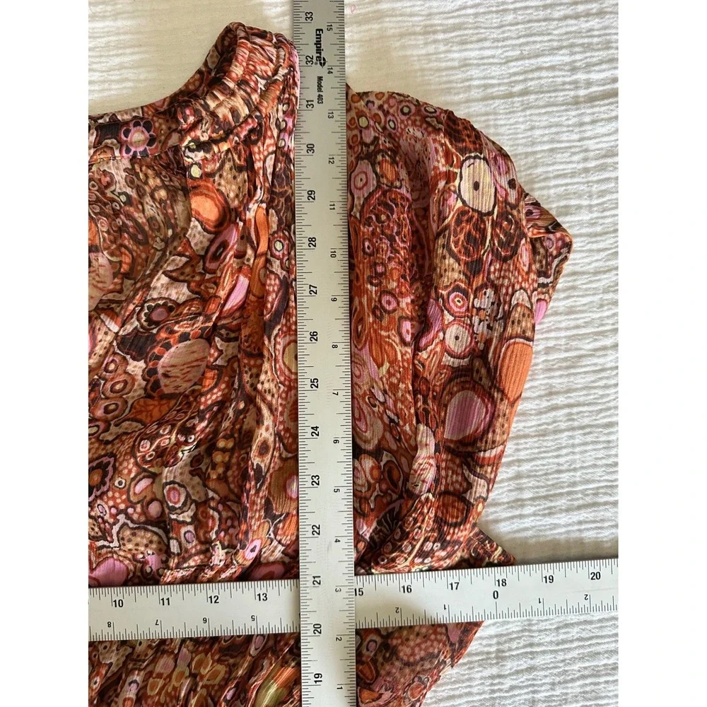 A.L.C. Carly Silk Paisley Smocked Mini Dress Size 4 Boho Luxury - Picture 4 of 8